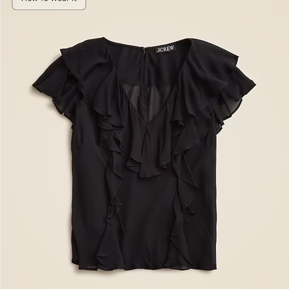 J. Crew Ruffle chiffon top - Size XS- NEW WITH TAGS